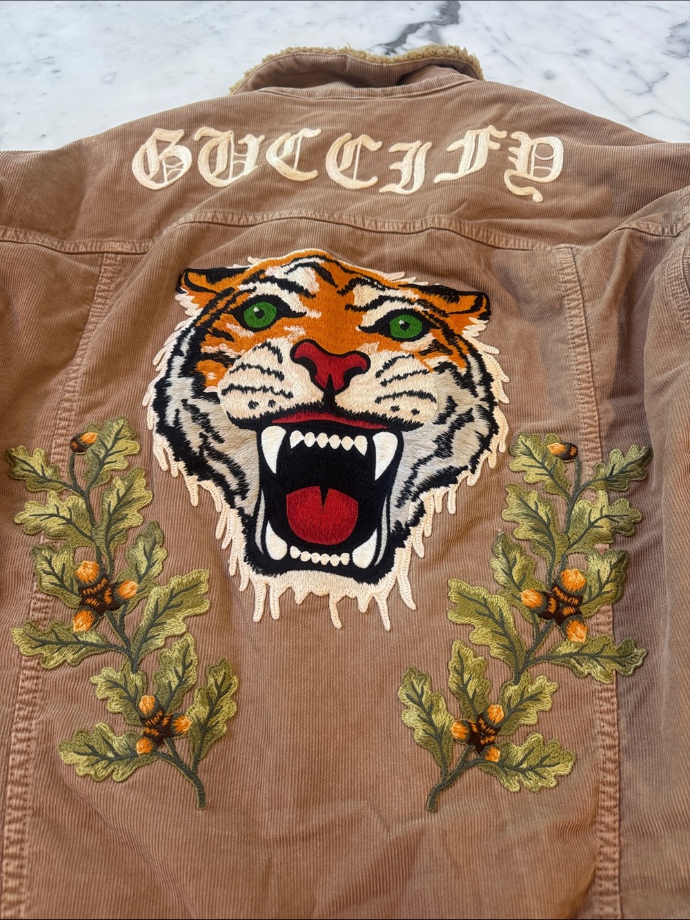 Gucci Guccify Tiger Corduroy/Shearling Jacket - Picture 2 of 5